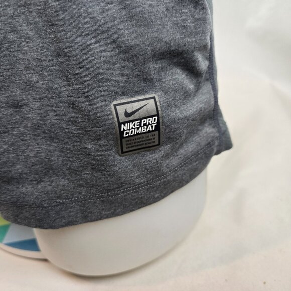 Nike Pro Combat T Shirt Mens Large Gray Fitted Dri Fit Athletic Training Tee Gym - Picture 5 of 9